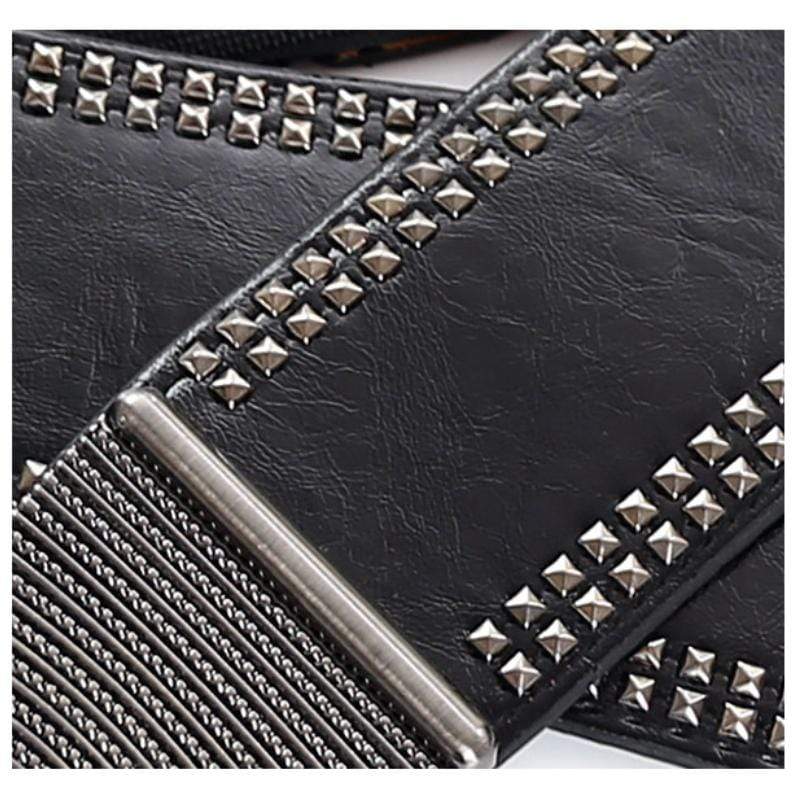 Women's Punk Rivets Faux Leather Buckles Belts