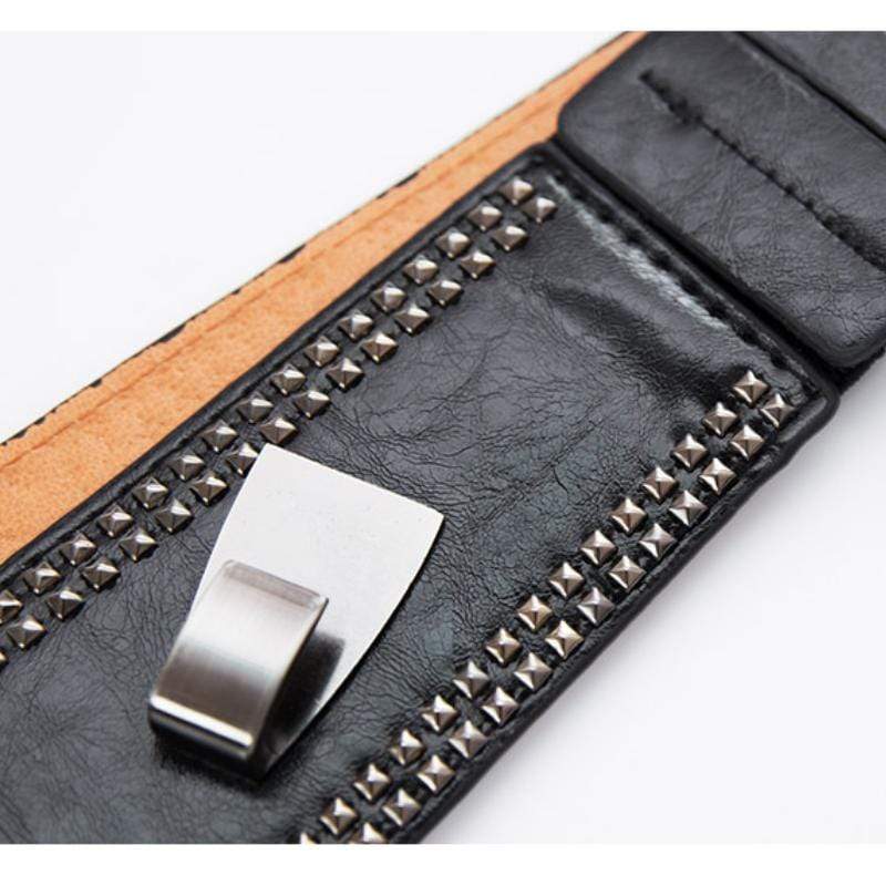 Women's Punk Rivets Faux Leather Buckles Belts