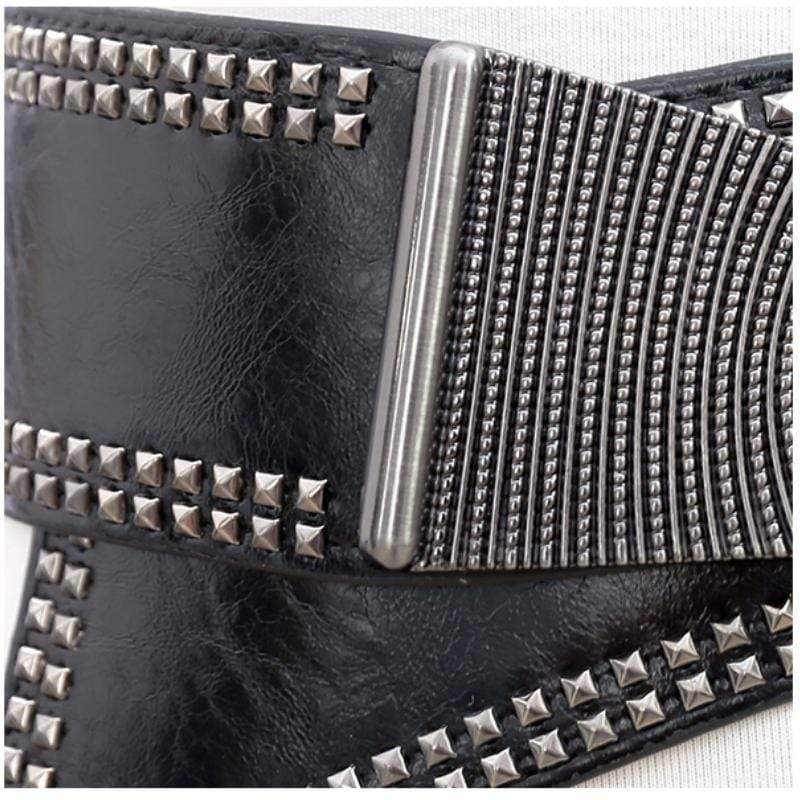 Women's Punk Rivets Faux Leather Buckles Belts