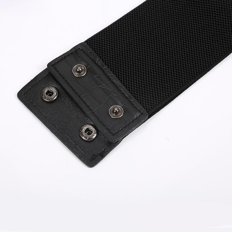 Women's Punk Rivets Straps Faux Leather Wide Belts