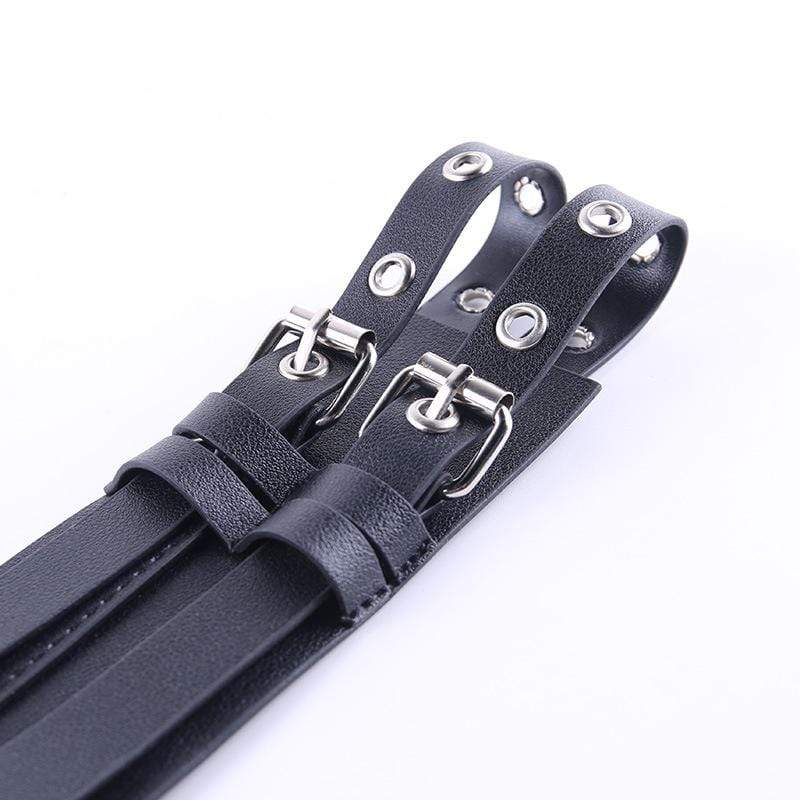 Women's Punk Shoulder Strape Chains Faux Leather Body Harnesses