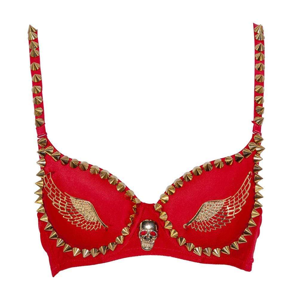 Women's Punk Skull Rivets Bra Tops