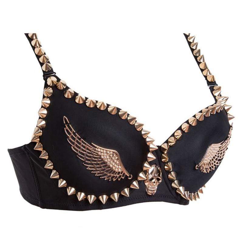 Women's Punk Skull Rivets Bra Tops