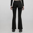 Kobine Women's Punk Strap Lacing-up Bell-bottoms
