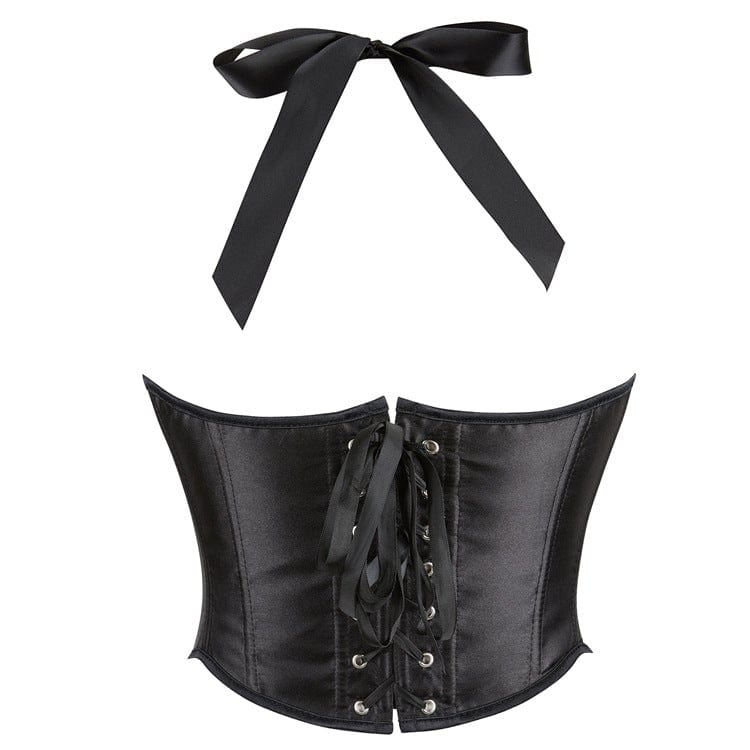 Kobine Women's Punk Strappy Halterneck Overbust Corset