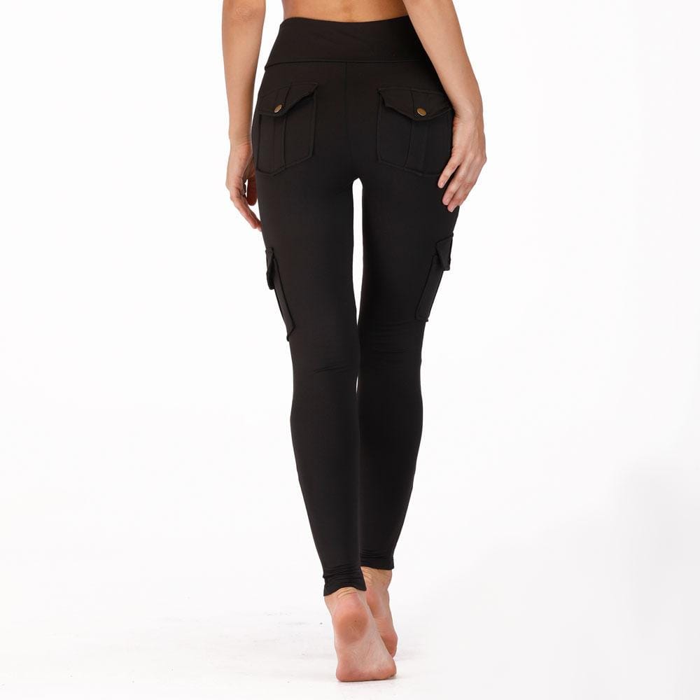 Women's Solid Activewear Jogger Stretch Workout Leggings with Pockets