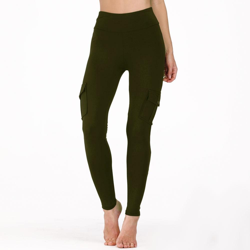 Women's Solid Activewear Jogger Stretch Workout Leggings with Pockets