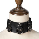 Kobine Women's Steampunk Annuli Nailed Buckle Choker