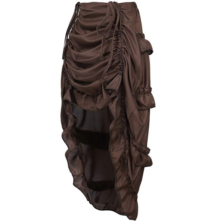 Kobine Women's Steampunk Drawstring Falbala Skirt