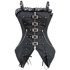 Kobine Women's Steampunk Front Zip Overbust Corsets With Chains