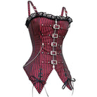 Kobine Women's Steampunk Front Zip Overbust Corsets With Chains