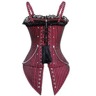 Kobine Women's Steampunk Front Zip Overbust Corsets With Chains