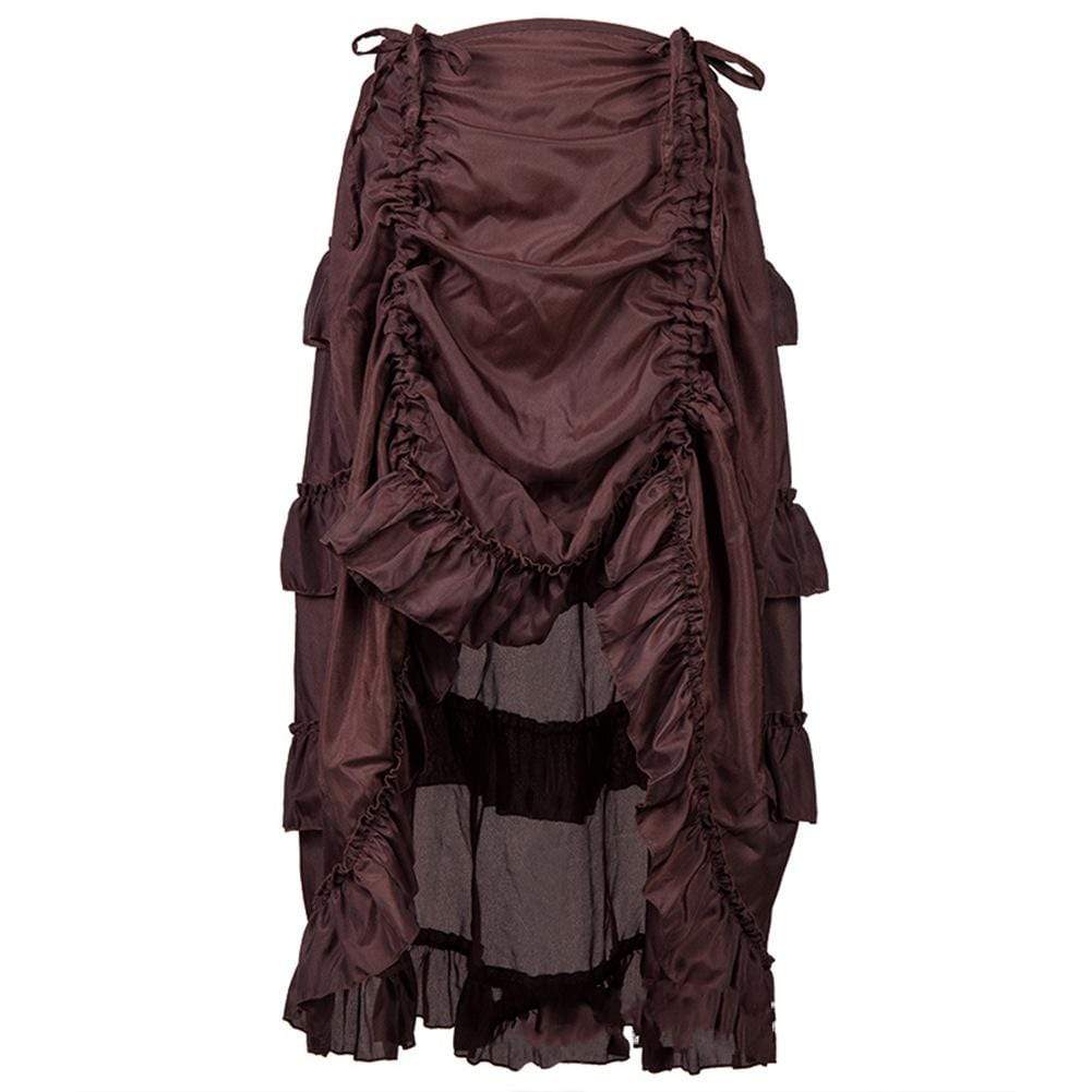 Women's Steampunk Pure Color Ruffled Skirts