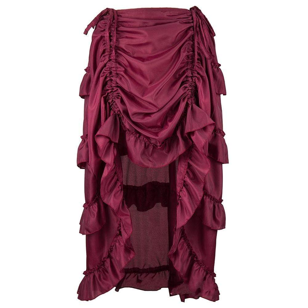 Women's Steampunk Pure Color Ruffled Skirts