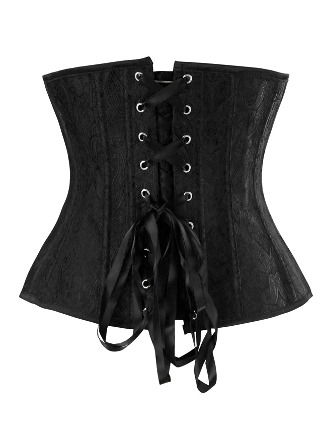 Women's Steampunk Retro Brocade Boned Underbust Waist Training Corset