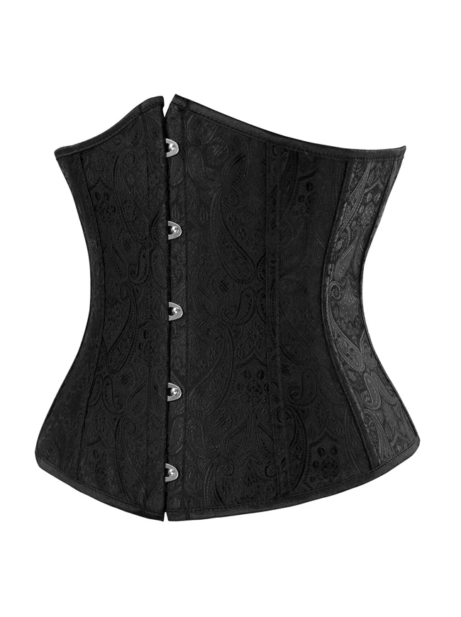 Women's Steampunk Retro Brocade Boned Underbust Waist Training Corset