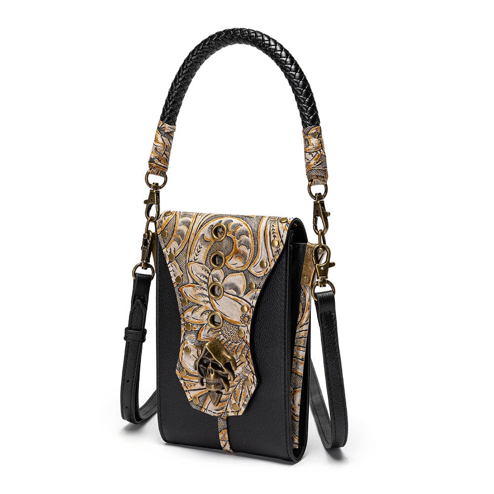 Kobine Women's Steampunk Skull Embossed Mini Bag