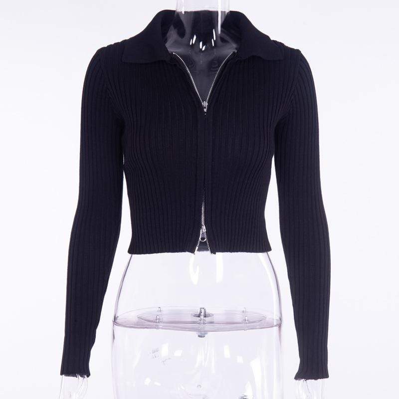 Women's Turn-down Collar Knitted Short Jackets