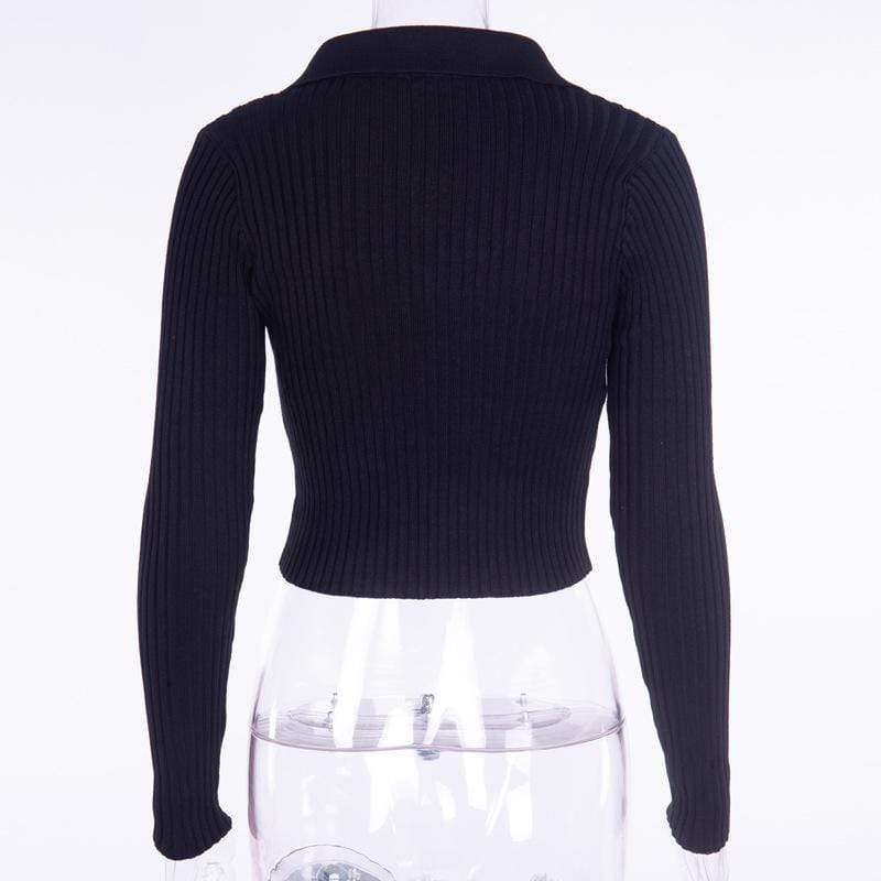 Women's Turn-down Collar Knitted Short Jackets