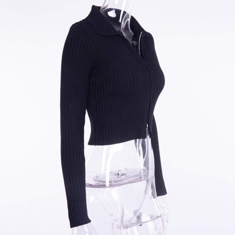 Women's Turn-down Collar Knitted Short Jackets