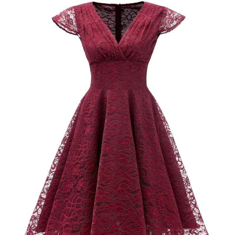 Women's V-neck Lace Party Dresses