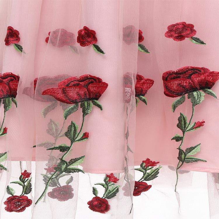 Women's Vintage Rose Lace Party Dresses Bridesmaid Dresses Mesh Dresses Wedding Dress