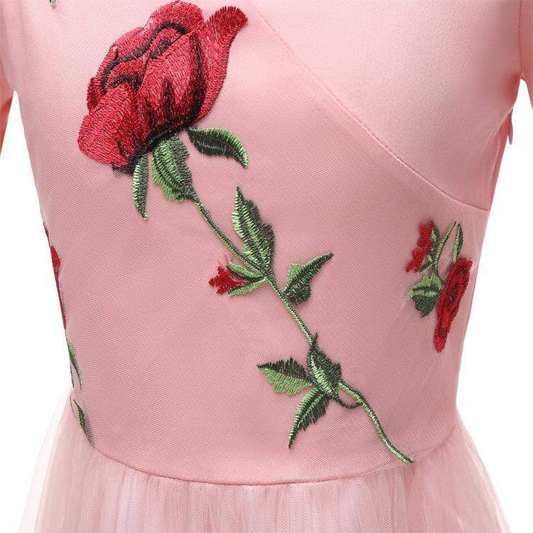 Women's Vintage Rose Lace Party Dresses Bridesmaid Dresses Mesh Dresses Wedding Dress