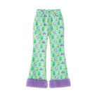 Pink Kawaii Women's Cartoon Printed Plush Splice Pants