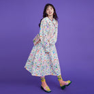 Pink Kawaii Women's Chromatic Diamond Printed Ruffled Dress