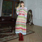 Pink Kawaii Women's Chromatic Stripes Candigan