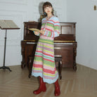 Pink Kawaii Women's Chromatic Stripes Candigan