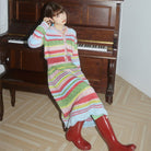 Pink Kawaii Women's Chromatic Stripes Candigan