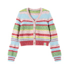Pink Kawaii Women's Chromatic Stripes Candigan