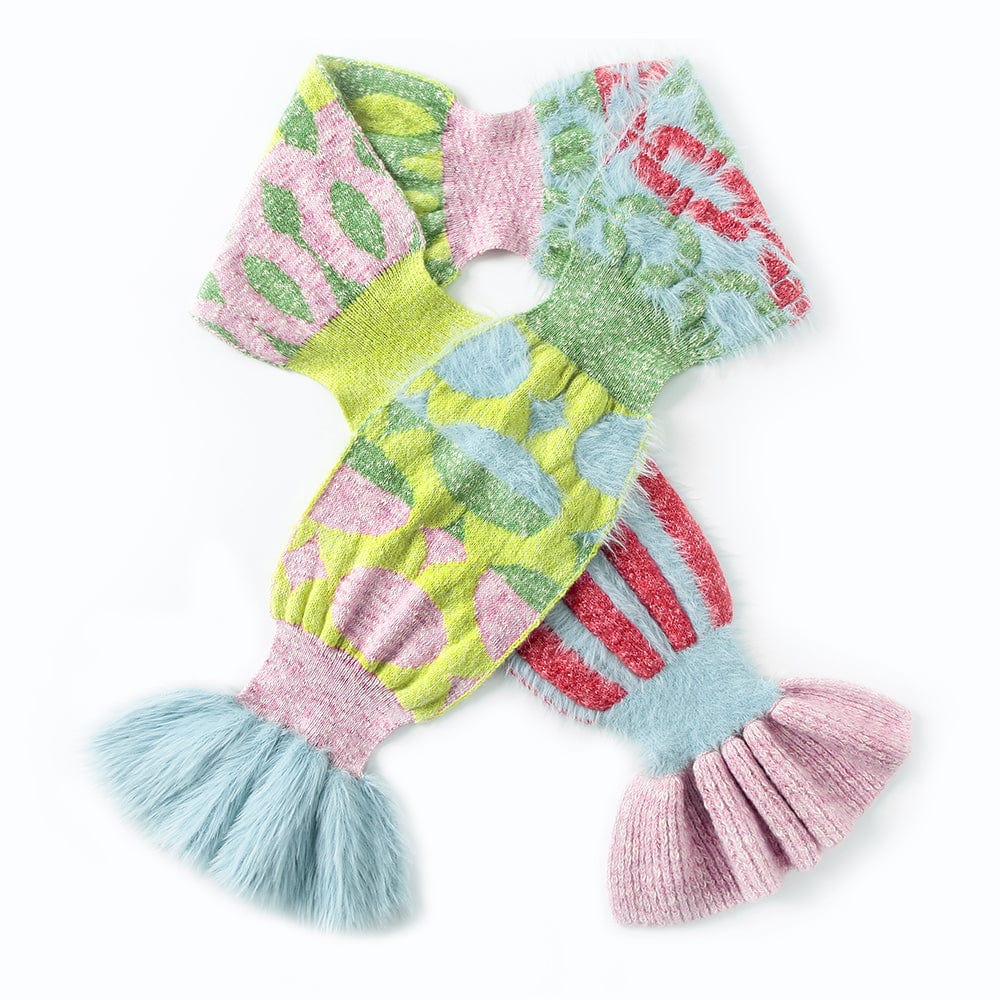 Pink Kawaii Women's Contrast Color Candy Scarf