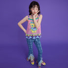 Pink Kawaii Women's Contrast Color Cat Knitted Tank Top