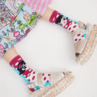 Pink Kawaii Women's Contrast Color Polka Dot Socks