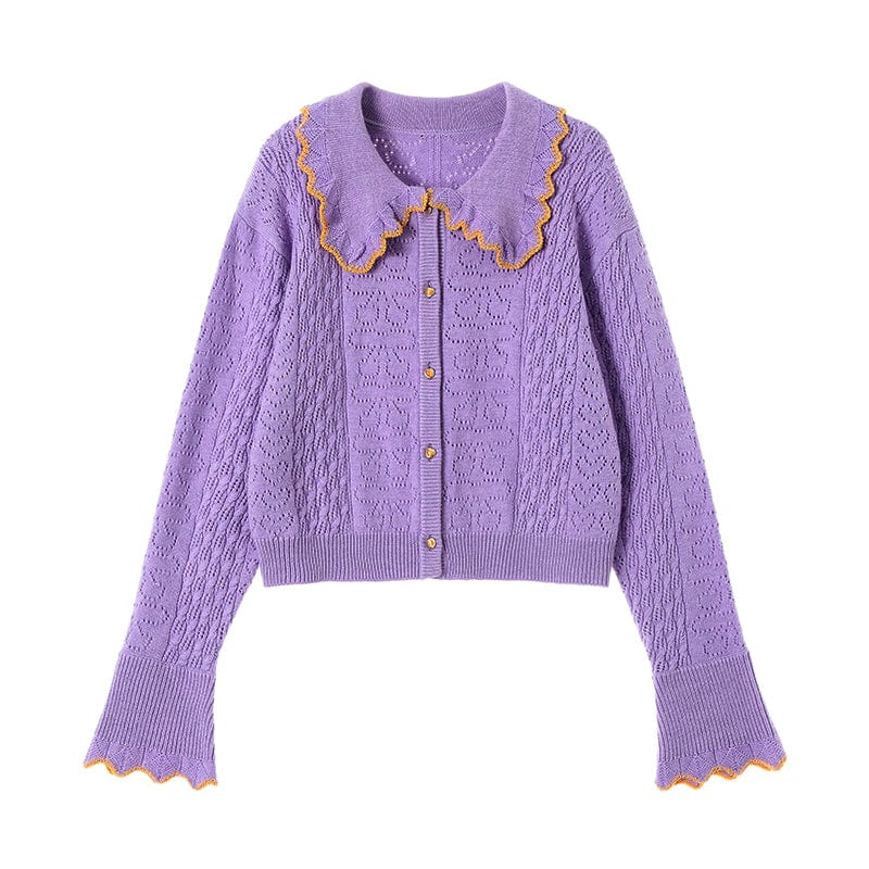 Pink Kawaii Women's Doll Collar Cardigan