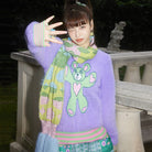 Pink Kawaii Women's Fluffy Bear Knitted Sweater