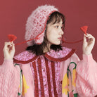 Pink Kawaii Women's Fluffy Jacquard Hat