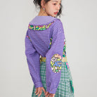 Pink Kawaii Women's Layered Collar Plaid Splice Shirt