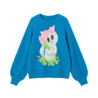 Pink Kawaii Women's Puff Sleeved Cat Knitted Sweater
