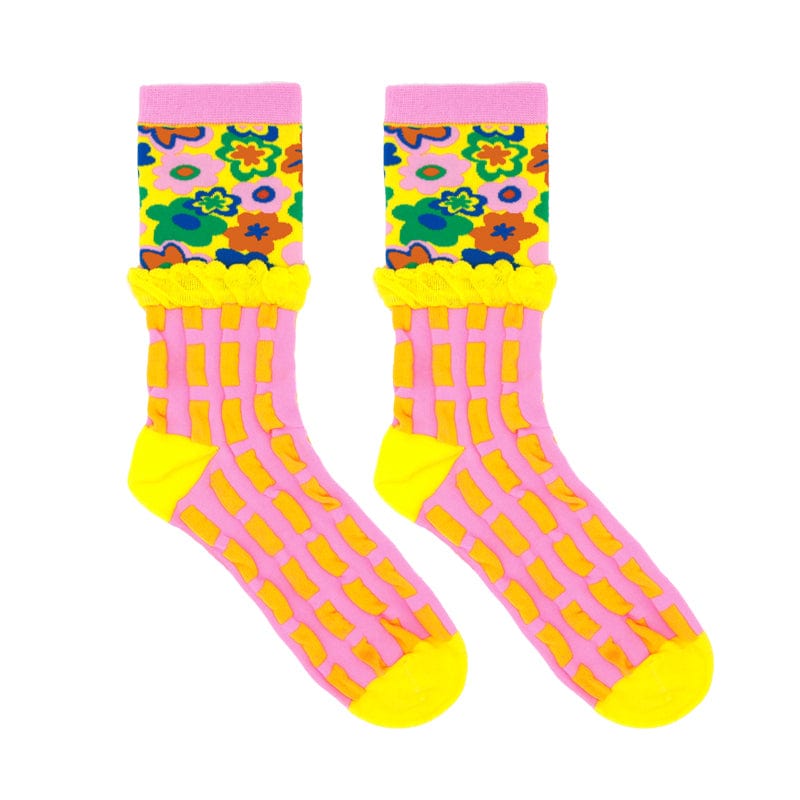 Pink Kawaii Women's Ruffled Socks