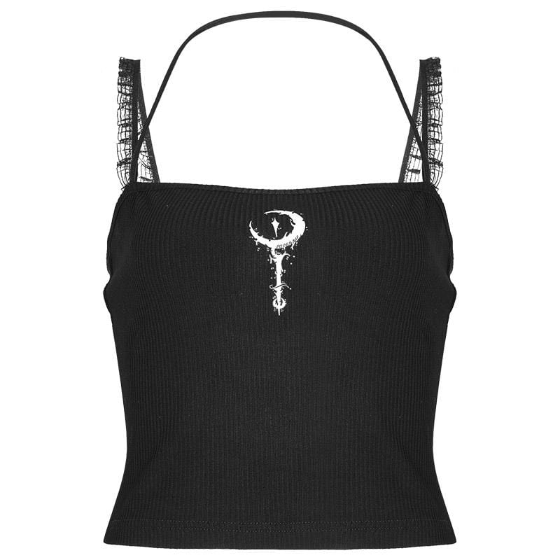 Women's Goth Black Tank Tops