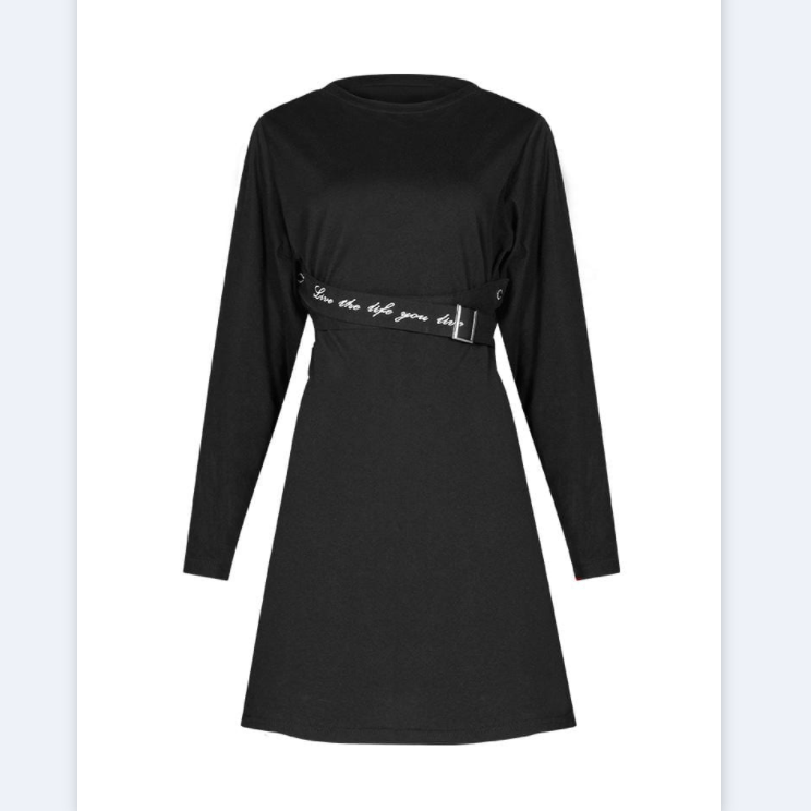 Women's Gothic Long Sleeved Letter Belts Dresses