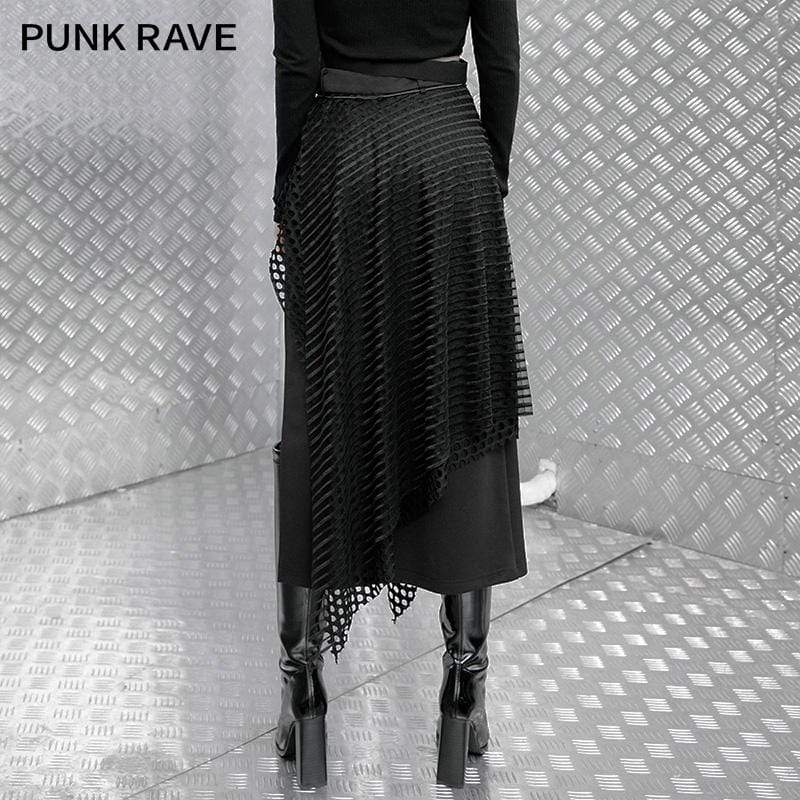 Women's Gothic Mesh Splicing A-line Skirts