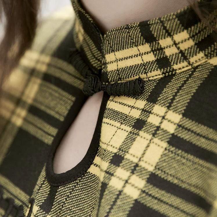 Women's Grunge Autumn Casual Plaid Dresses With Belt