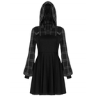 Women's Grunge False Two Pieces Hoodied Plaid Overall Dresses