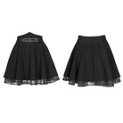 Women's Grunge High-Waisted JK Black Pleated Skirts