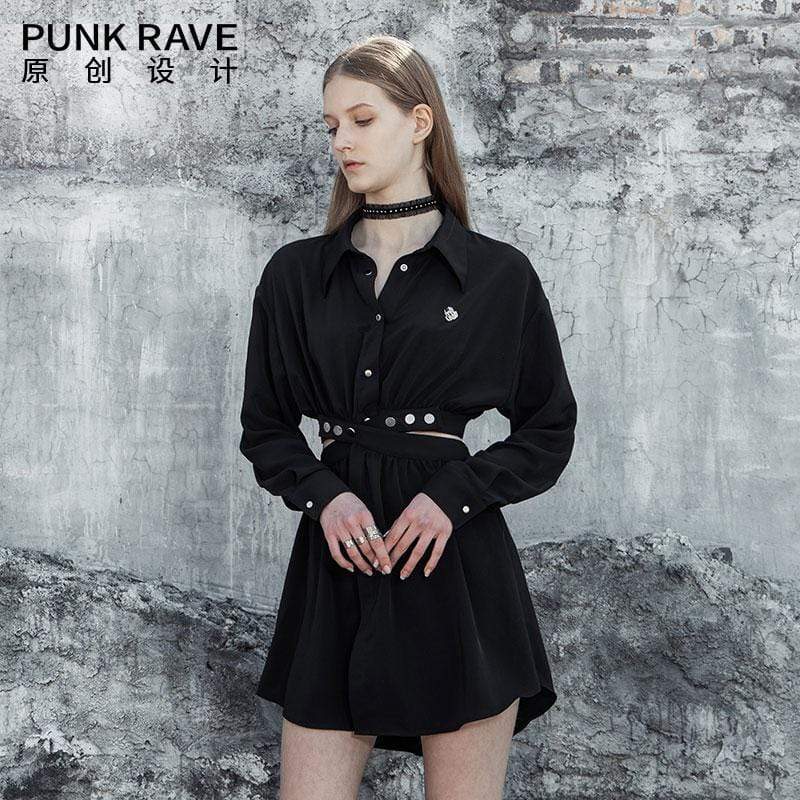 Women's Grunge Long Sleeved Shirt Dresses Two Ways To Wear