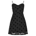 Women's Grunge Love Heart Printed Short Slip Dresses